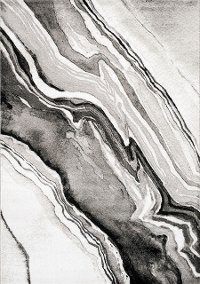 5 x 8 Medium Wood Grain Gray, White and Black Area Rug - Platinum