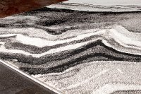 5 x 8 Medium Wood Grain Gray, White and Black Area Rug - Platinum -3