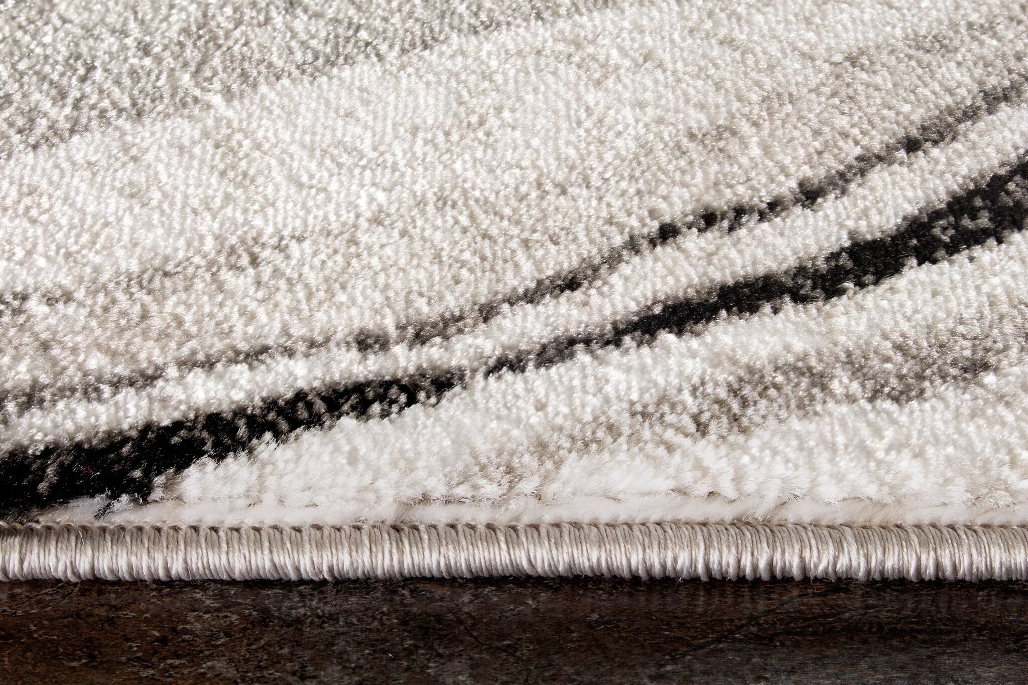 5 x 8 Medium Wood Grain Gray, White and Black Area Rug - Platinum -4