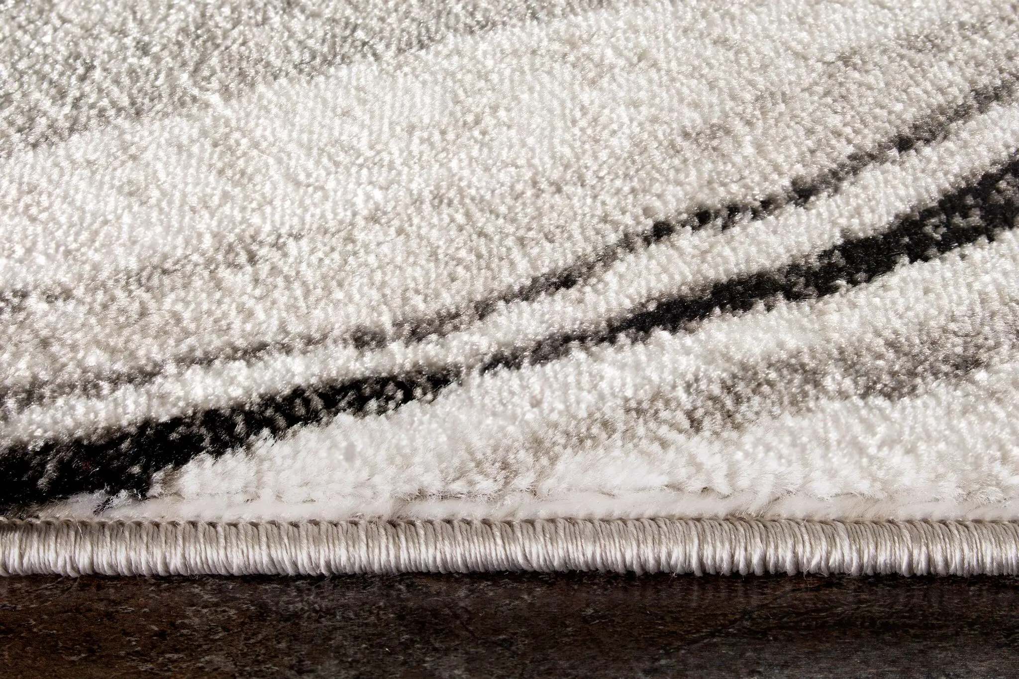 Platinum 5 x 8 Wood Grain Gray, White and Black Area Rug-4