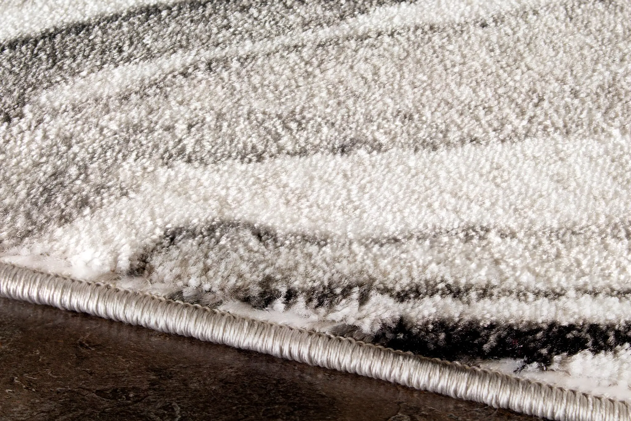 Platinum 5 x 8 Wood Grain Gray, White and Black Area Rug-5