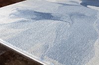 5 x 8 Medium Drapery Shapes White and Blue Rug - Platinum -3