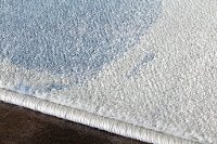 5 x 8 Medium Drapery Shapes White and Blue Rug - Platinum -5