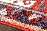 5 x 8 Medium Ikat Red, Blue and Cream Area Rug - Saffron-5