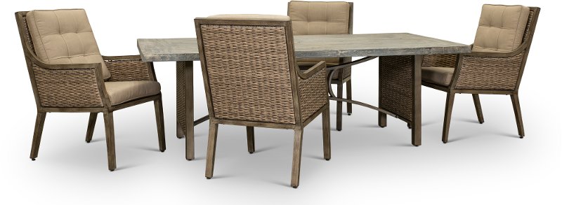 Sunbrella 5 Piece Wicker Patio Dining Set Danbury Rc Willey