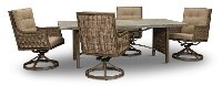 Barnwood 5 Piece Patio Wicker Dining Set - Danbury
