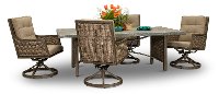 Barnwood 5 Piece Patio Wicker Dining Set - Danbury-2