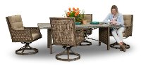 Barnwood 5 Piece Patio Wicker Dining Set - Danbury-3
