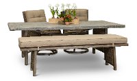 Sunbrella 4 Piece Wicker Patio Dining Set - Danbury-2