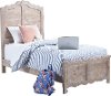 Clearance Traditional Farmhouse Chalk Pine Twin Bed - Chatsworth