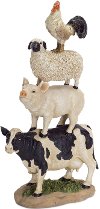 15 Inch Multi Color Resin Farm Animal Stack