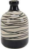 6 Inch Black and White Swirl Ceramic Vase