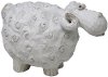 Distressed White Carved Sheep Sculpture