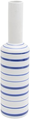 Clearance 18 Inch White Vase with Blue Stripes