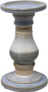 Clearance 8 Inch White and Blue Ceramic Candle Holder