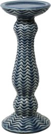 Clearance 12 Inch Blue Glazed Ceramic Candle Holder
