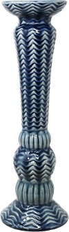 Clearance 17 Inch Blue Glazed Ceramic Candle Holder