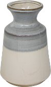 Clearance 8 Inch White and Gray Ceramic Vase