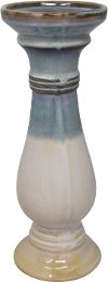 12 Inch White and Gray Ceramic Candle Holder