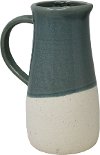 Clearance 10 Inch Green and White Ceramic Pitcher