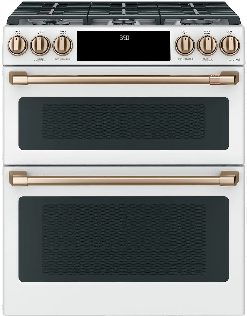 C2S950P4MW2 Cafe Dual-Fuel Double Oven Range - 7.0 cu. ft. White-1