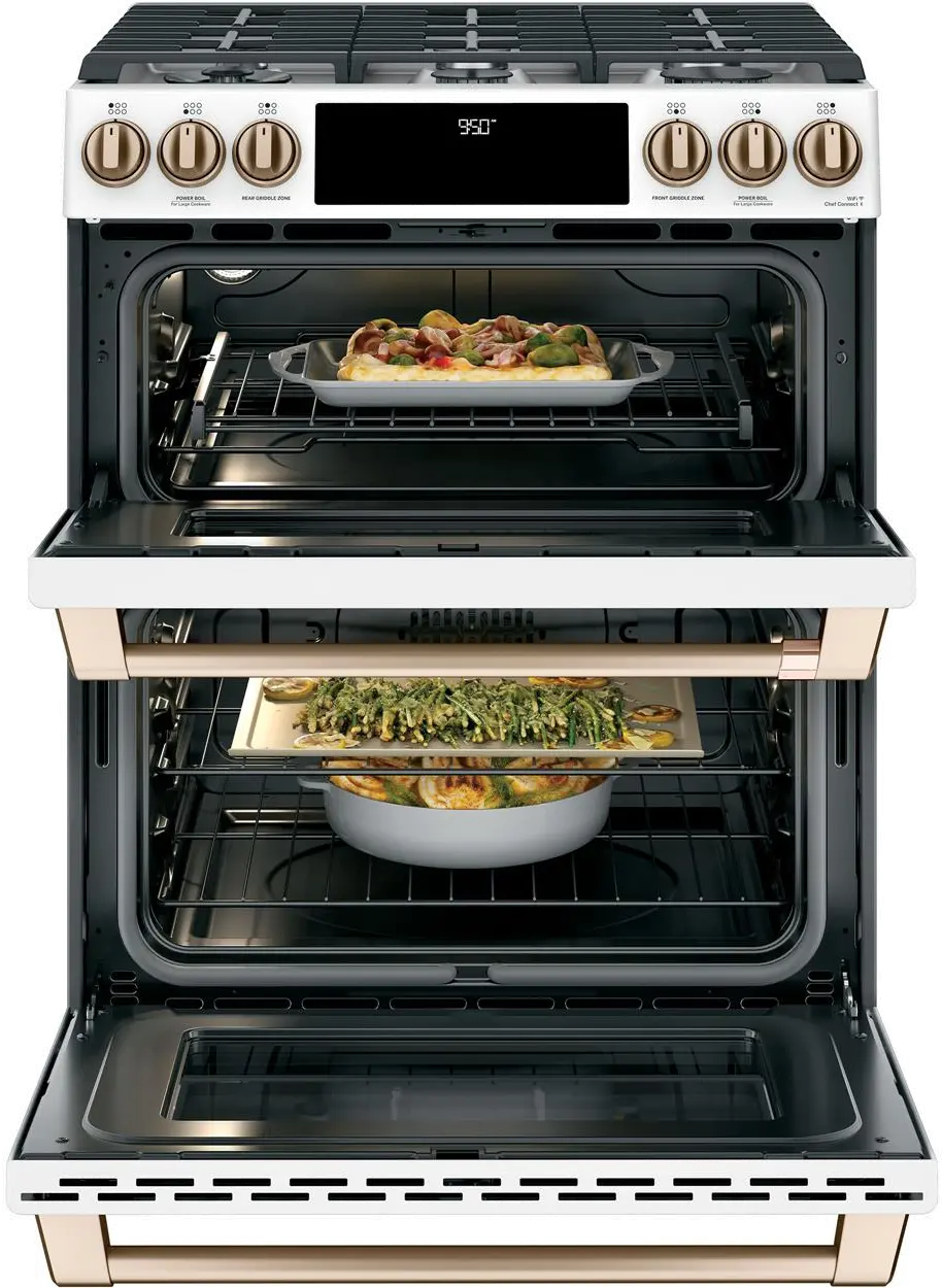 C2S950P4MW2 Cafe Dual-Fuel Double Oven Range - 7.0 cu. ft. White-3