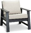 Dark Silver and Linen Outdoor Patio Chair - Shelburne