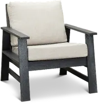 Dark Silver and Linen Outdoor Patio Chair - Shelburne