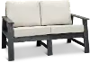 Shelburne Dark Silver and Linen Outdoor Patio Love Seat