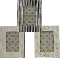 Assorted Bone Resin and Wood Picture Frame