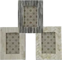 Assorted Bone Resin and Wood Picture Frame