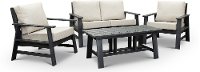 Dark Silver 4 Piece Outdoor Patio Set - Shelburne