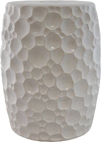 18 Inch White Ceramic Stool
