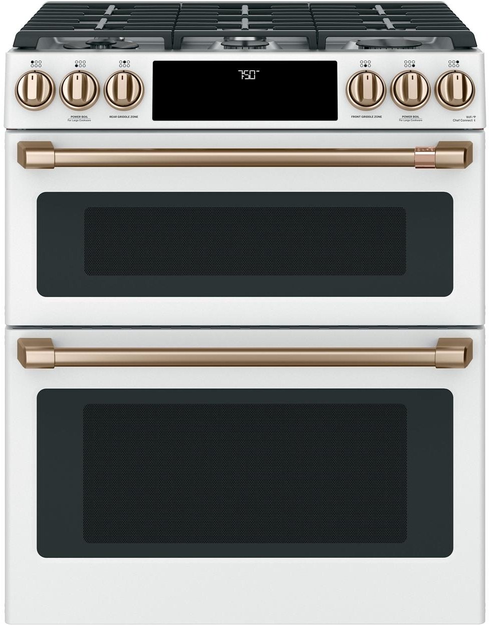 CGS750P4MW2 Cafe Double Oven Gas Range - 7.0 cu. ft. White-1