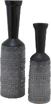 16 Inch Black and Gray Modern Vase