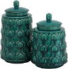 Clearance 11 Inch Jade Green Ceramic Lidded Canister
