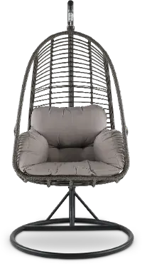 Metal Wicker Outdoor Hanging Chair with Cushion