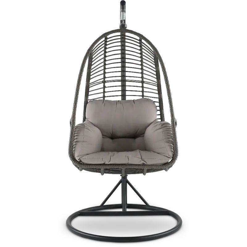 Metal Wicker Outdoor Hanging Chair with Cushion