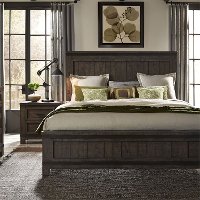Rustic Gray 4 Piece Queen Bedroom Set - Thornwood Hills
