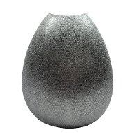 10 Inch Silver Ceramic Vase