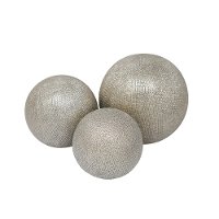Set of 3 Champagne Ceramic Orbs