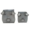 9 Inch Galvanized Tin Pig Planter