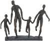 Family of Four Holding Hands Sculpture