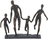 Family of Four Holding Hands Sculpture