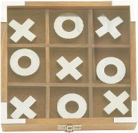 Wooden Tic Tac Toe Game With X's and O's