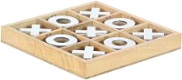 Wooden Tic Tac Toe Game with White X's and O's