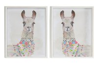 Assorted Multi Color Llama Framed Wall Art