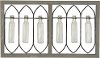 Wood and Metal Wall Art With Six Glass Bottles