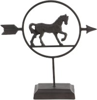 Metal Horse Tabletop Sculpture on Stand