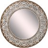Clearance 31 Inch Wooden Wall Mirror With Inlay